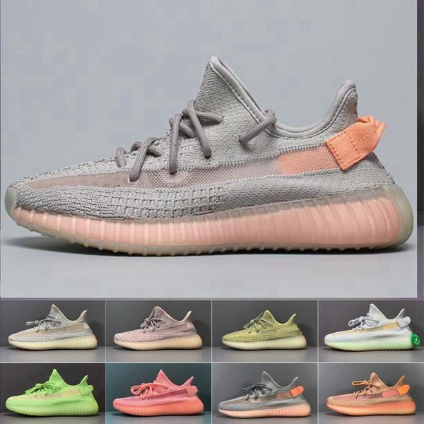 

2020 marsh sage cinder earth tail light reflective kanye sandals shoes oreo linen zyon flax men women trainers sneakers 36-46, Black