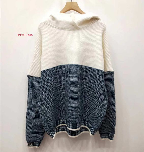 

womens designer sweaters with hooded winter streetwear women brand sweater new arrival luxury loose warm wool blend womens sweaters, White;black