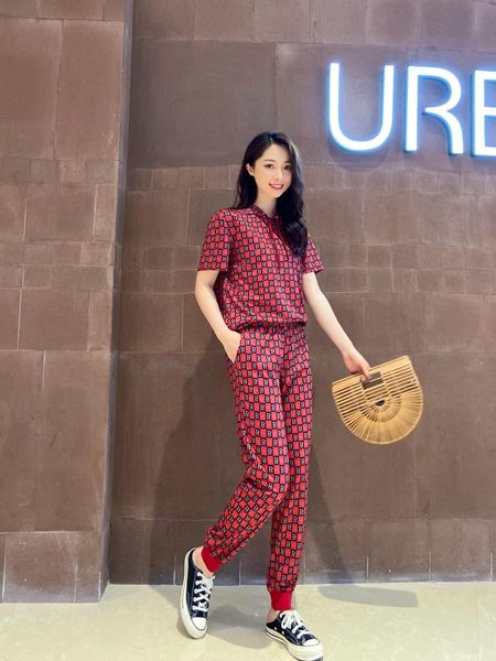 

fashion new ladies pants sets spring casual + trousers 2pcs 2020 clothing qgqc llr8*357, White