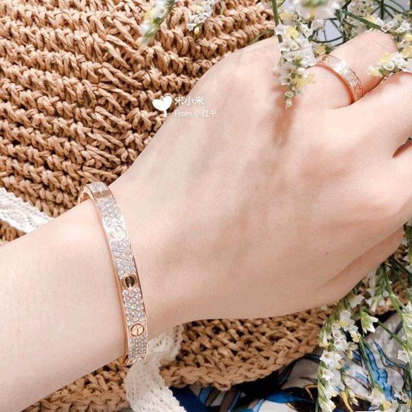 

браслет широкий au 750 18k gold love diamond браслет люкс для банкета ювелирные изделия около 16-17 см 3 цвета 1, Black