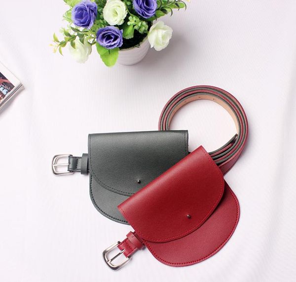 

leather belt bag purse slim belt designer semicircle waist pack women phone pouch bag case fashion small waist bag