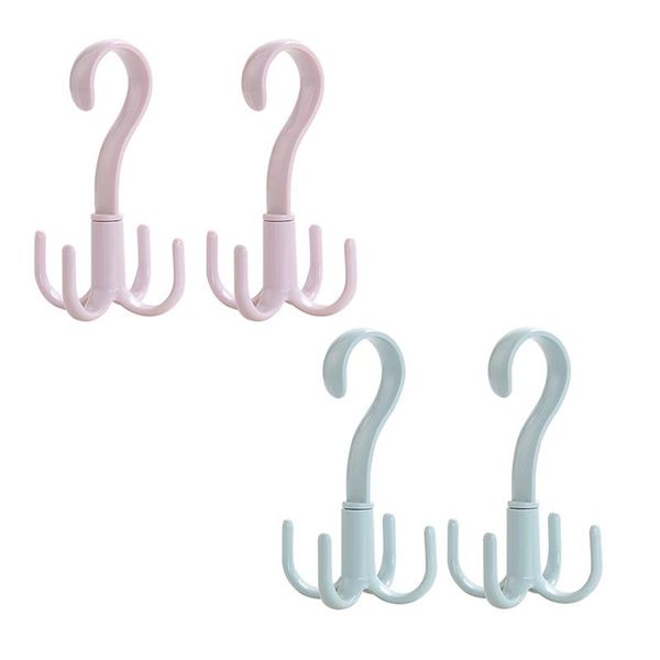 

ounona 4pcs hooks rotatable four claw hooks multifunction clothes drying rack for tie scarves