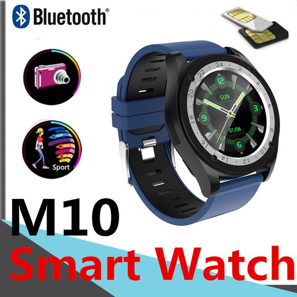 

m10 smart watch touch screen smartwatch sport camera pedometer fitness tracker android call phone sim card slot with package m11 in stock