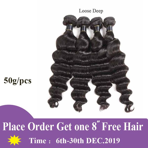 

malaysian virgin hair bundles loose deep 3/4/5/6pcs brazilian virgin hair weaves loose deep indian hair wefts loose deep 50g/pcs, Black
