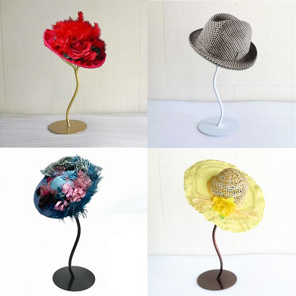 

2 packs modern metal hat stands holder storage display stand desk tabledecor