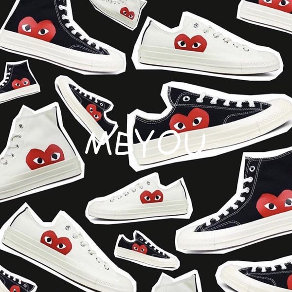 

rei kawakubo comme des garcons play x convÃ¨rse chuck taylor all-star 1970s big eyes heart shape sneakers canvas shoes 120151