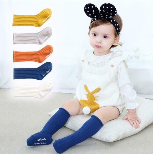 

kids socks baby letter printed floor playing knee high socks antiskid silicone stockings children non-slip glue sports home hosiery ayp674, Pink;yellow
