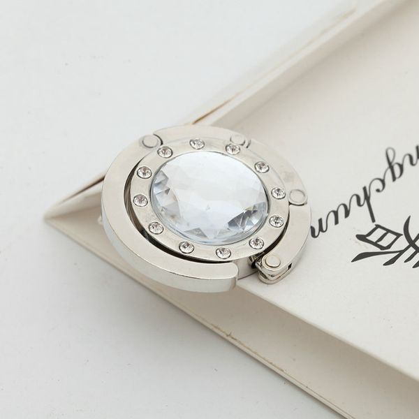 

crystal table folding bag purse handbag hook hanger holder 10 colors white