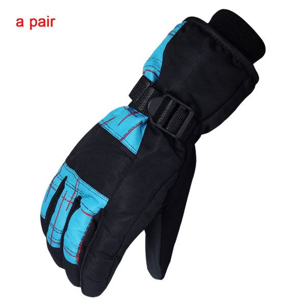 

1 pair insulated cycling waterproof warm snowboard thickened anti slip ski gloves sports winter windproof adjustable men women