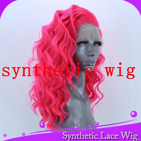 

mhazel 16in настоящие волосы блестящий розовый синтетический парик фронта шнурка свободная часть глубокие вьющиеся бесклеевые combsstraps бе, Black