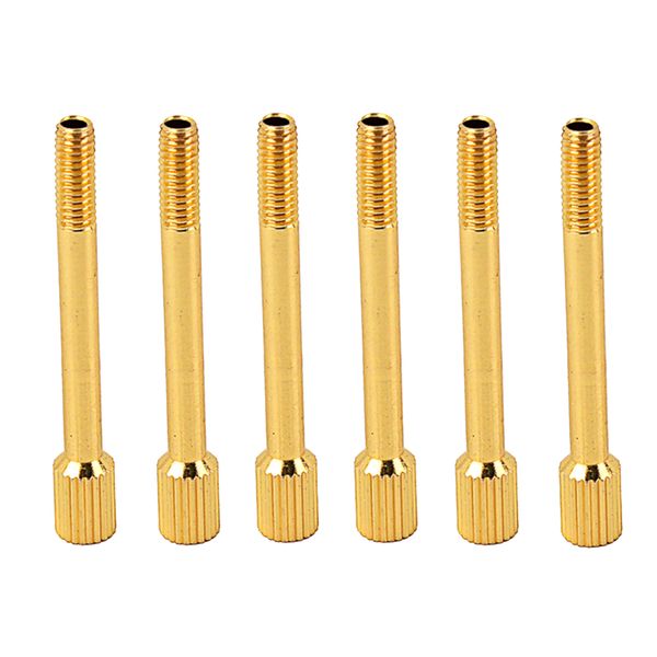 

6x golden brass guitar tremolo bridge saddle clamp string through screws