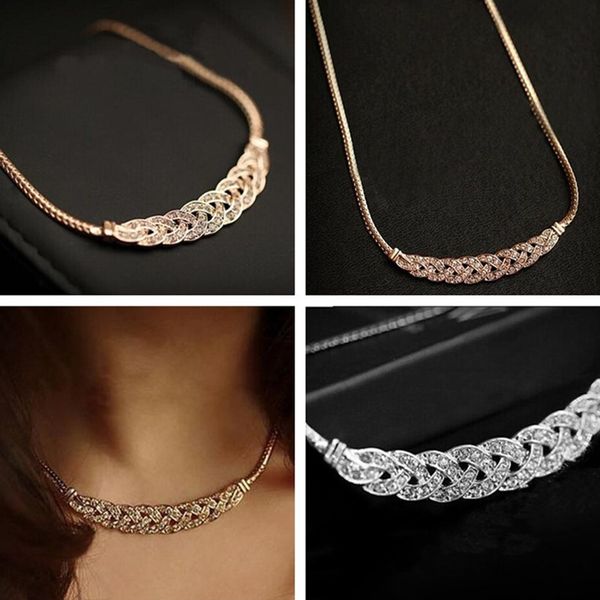 

choker chain necklace new design spiral costume jewelry female fashion accessory, Golden;silver