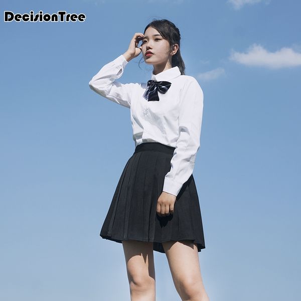 

2020 студенты с длинными рукавами школьная форма япония и южная корея jk униформа младших школьников мальчики и девочки студенты, White