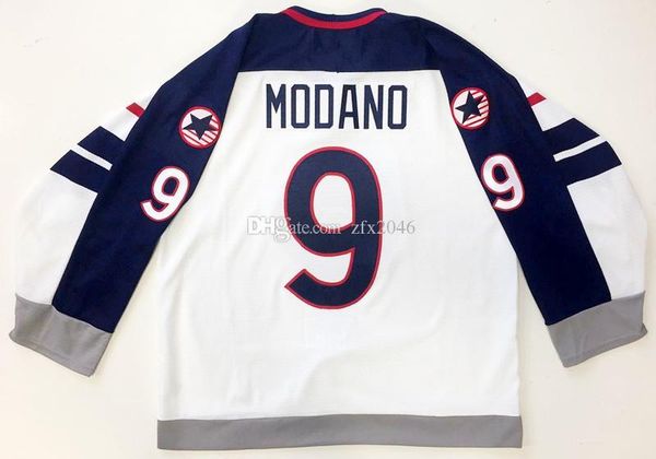 

custom jersey men's #9 mike modano 1998 nagano olympics team usa authentic white hockey jersey stitched brand logo size s-6xl women you, Black
