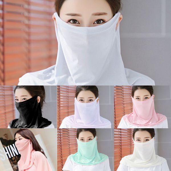 

rwbc3 scarf windproof face cold feeling outdoor mask half face dust-proof sunshade masks scarf dust mask ear type party masks, Black