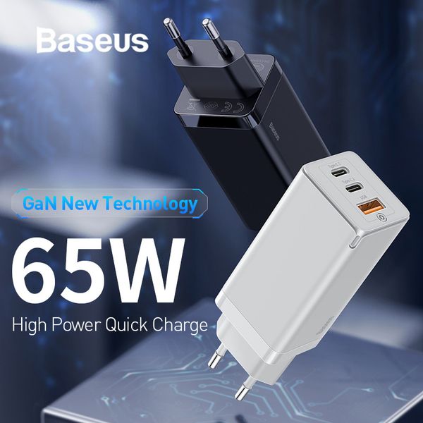 

Baseus GaN 65W High Power PD 3,0 Быстрое зарядное устройство для iPhone Quick Charge 3.0 для Xiaomi USB зарядно