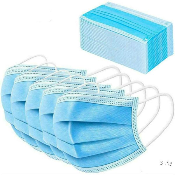 

disposable face mask 3-layer dust mouth masks cover 3-ply non-woven disposable dust mask soft breathable outdoor 3 layer ply anti-dust