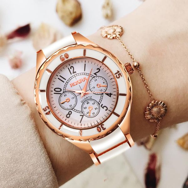 

women fashion watches rose gold watches women stainless steel women's watch rosra damen uhren horloge dames horloges vrouwen, Slivery;brown