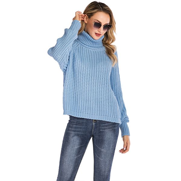 

turtlenecks for women thick warm solid color sweater loose casual women's sweater pullover knitted sweaters ladies sweaters, White;black