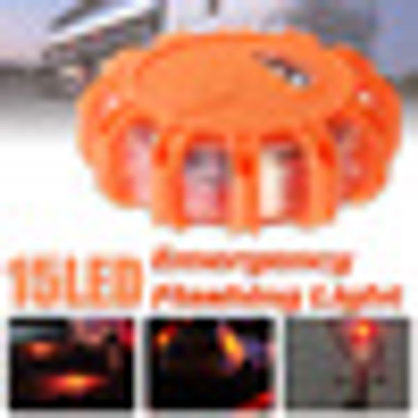 

red/orange 3 led round beacon emergency strobe flashing warning lights safety round car lightbar roadblock safety light lamp