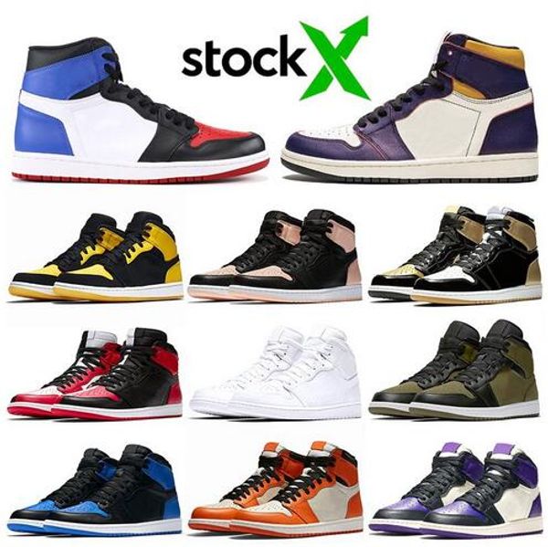 

1s men basketball shoes gold black toe 3 mid bred multi color designer shoes 1 psg banned pine green sport sneakers