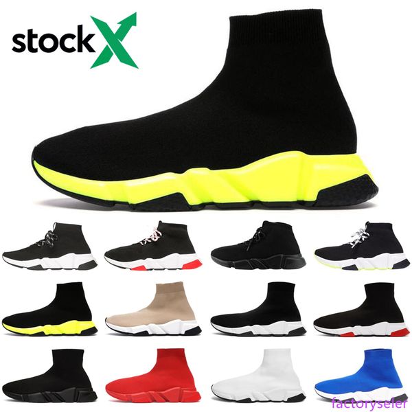 

new stock x luxury designer men women casual sock shoes speed trainer triple black fashion socks platform brand mens trainers sneakers