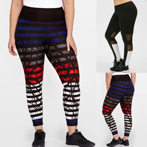 

повседневные женские лоскутные леггинсы 2018 новый тренажерный зал тренировки фитнес леггинсы брюки сетки лоскутное цветочные спортивные брю, Black