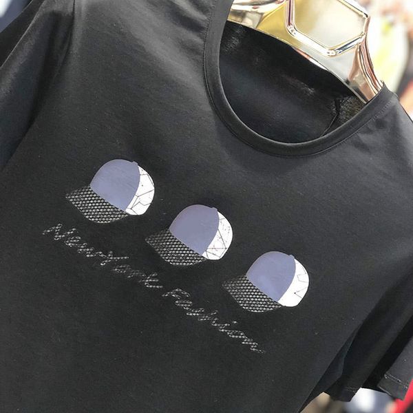 

2020 летняя новая мужская футболка cross-border tide brand hat youth wild круглый вырез бренда футболка с короткими рукавами размер печати m, White;black