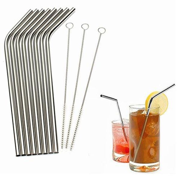 

2018 stainless steel metal drinking straw reusable straw with cleaner brush kit