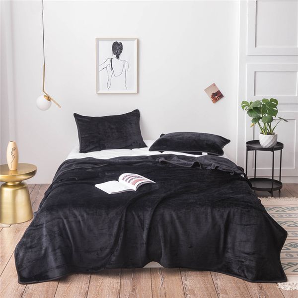 

soft flannel fleece all season light weight living room/bedroom warm blanket (dark blue/light pink/plaster blue/coffee
