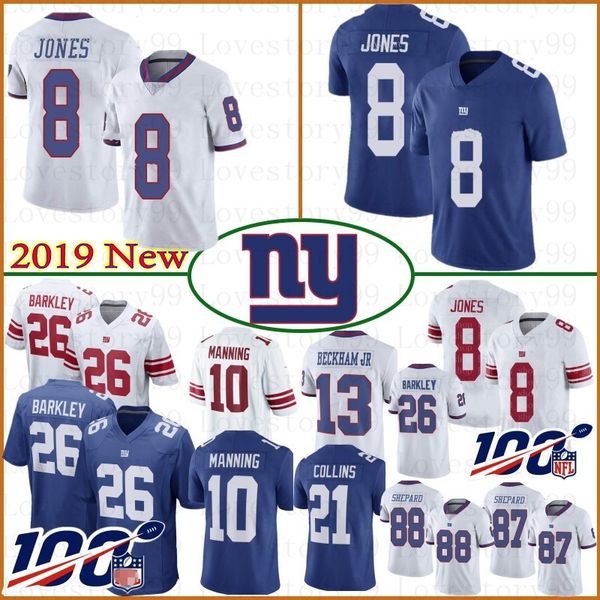 

8 Daniel Jones 26 Saquon Barkley New Hot York Jersey Giant 10 Eli Manning 15 Brandon Marshall Collins Sterling Shepard New Stitched Jerseys