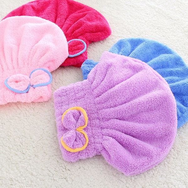 

quick-drying hair drying hat head wrap cap bathing super absorbent soft velvet shower cap for adults woman bathroom supplies