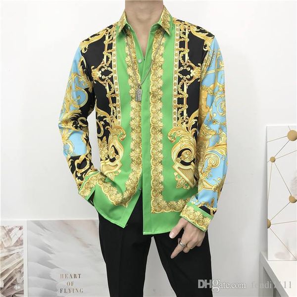 

c2020italian fashion мужская роскошная марка повседневная рубашка мода colorblock вышитая медуза рубашка мужская модная дизайнерская рубашка, White;black