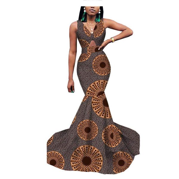 

private customized african dress for women mermaid gown wedding cocktail party wax print, Black;gray