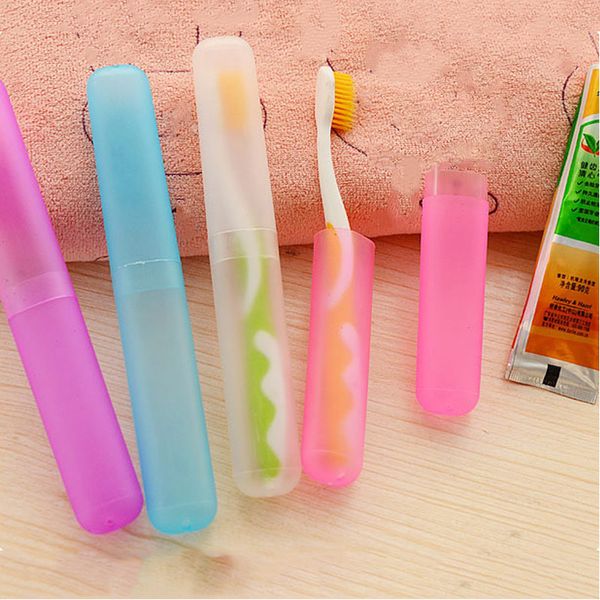 

in stock toothbrush box travel portable toothbrush cover candy colors frosted toothbrush tube by dhl