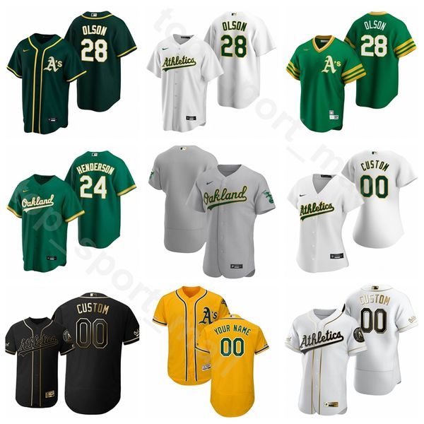 

2020 baseball man woman kids 8 eric campbell jersey 79 luis barrera 18 chad pinder 28 matt olson 5 tony kemp green white, Blue;black