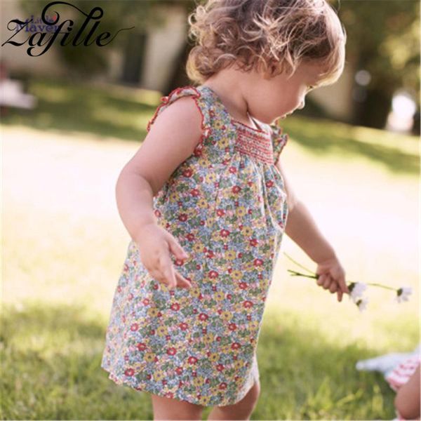 

zafille floral printed kids clothes 2020 summer dress baby girl clothes sleeveless girls dress toddler child casual a-line, Red;yellow