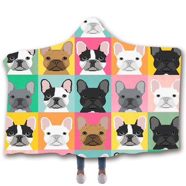 

dog print hooded blanket fleece blankets and throws blankets for beds double layered velvet hippie wearable macrame soft blanket