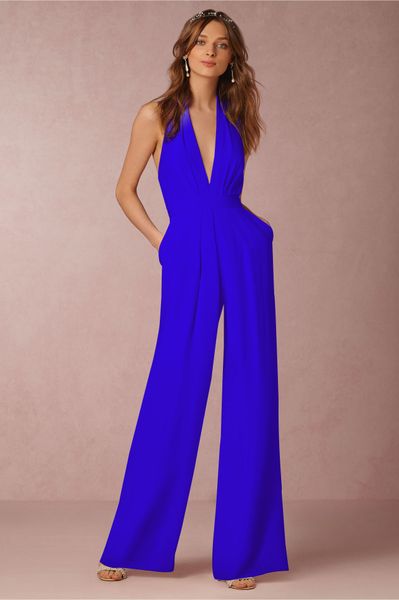

jumpsuits women halter collar strapless high waist stitching chiffon loose harem jumpsuit rompers pants casual sleeveless halterrompers, Black;white