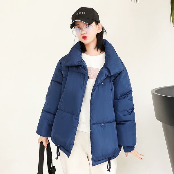 

2020 autumn winter women jacket casual solid cotton irregular coat thicken warm women outwear parkas, Black