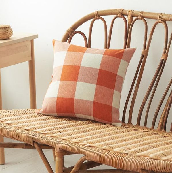 

plaid hold pillow case fashion striped pillow case candy color cotton pillowcases fashion sitting room sofa decoration wy269-1q