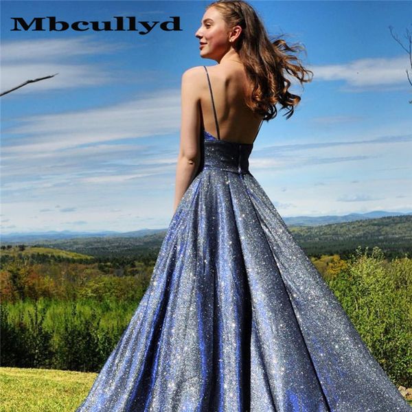 

mbcullyd дизайнер sequined длинные выпускные платья 2020 элегантные линии развертки поезд формальное вечернее платье партии для женщин халат, Black