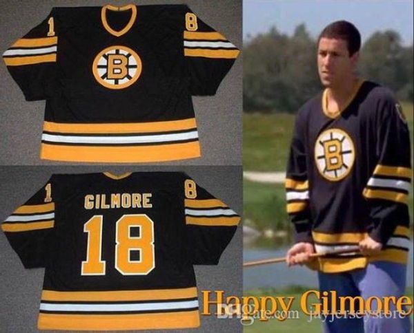 

Boston Bruins 18 Happy Gilmore Hockey Jersey black CCM Old Time Jersey Cheap