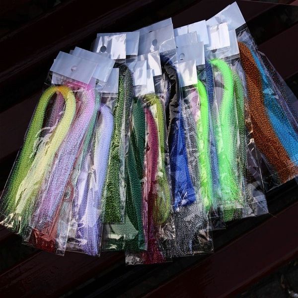

bimoo 4 packs twisted flashabou holographic tinsel fly fishing tying crystal flash for jig hook lure making material