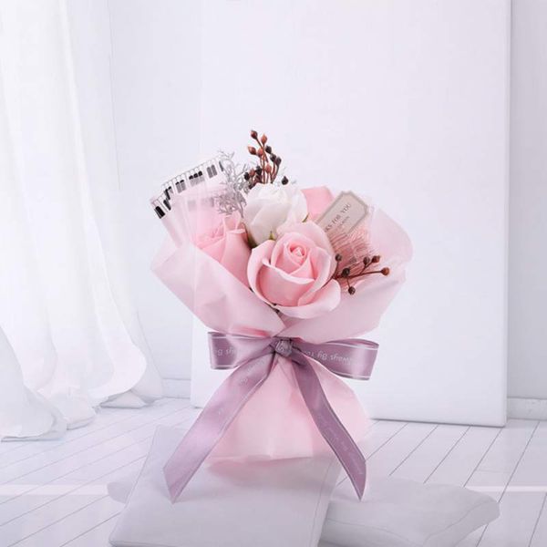 

romantic valentine's day gifts soap flower beautiful artificial roses bouquet anniversary gifts for wife mother