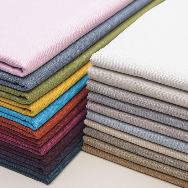 

wide 59inch dense plain slub imitation coarse linen upholstery sofa fabric non-slip soft hard bag cushion pillow material, Black;white