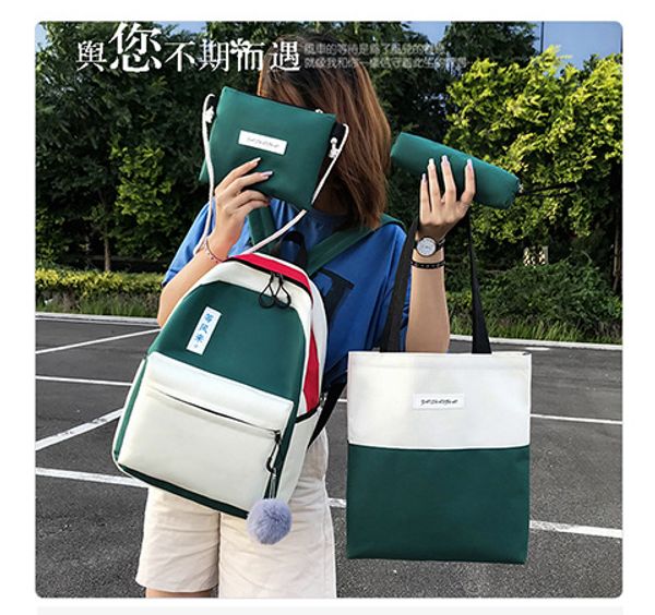 

korean mosaic contrast harajuku casual shoulder bag 2019 new fashion student bag female ita backpack women