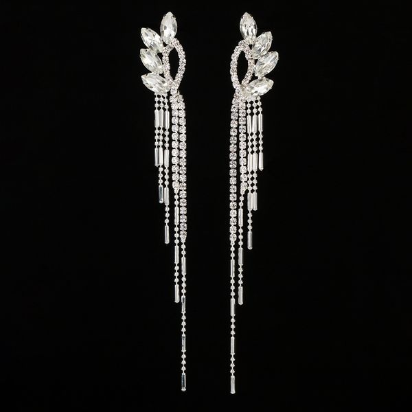 

exaggeration long fund trend nightclub tassels earrings eardrop full bore ear nail woman, Golden