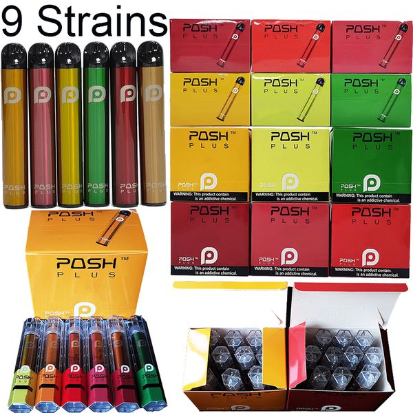 

Posh Plus Одноразовые Vape Pen 2ml Pod 280mAh батареи Масляные тележки С 9 цветов Одноразовые испарителем Пустой E Cigarette Vapes