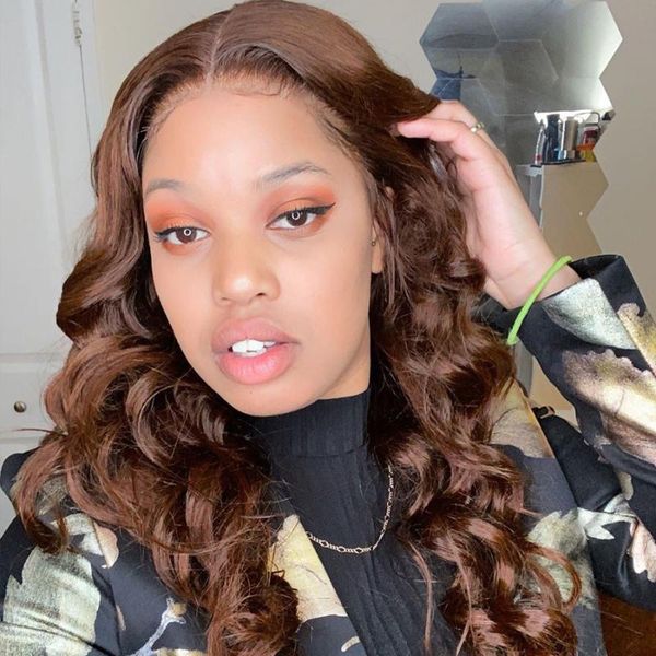 

dark chestnut brown body wave deep part 13x6 lace front human hair wigs with baby hair 180density 360 lace frontal wigs remy, Black;brown